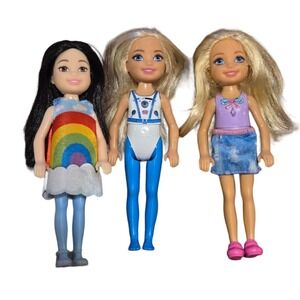 Mattel Barbie Club Chelsea Doll Lot of 3 Dolls Brunette and Blonde